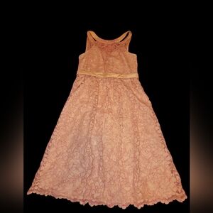 David's Bridal Peach Lace Dress Girls Size 12